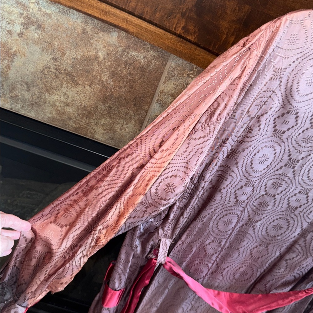 Vintage 1940s brown burgundy paisley smoking robe atomic Styled by Standard L/XL - Picture 12 of 16